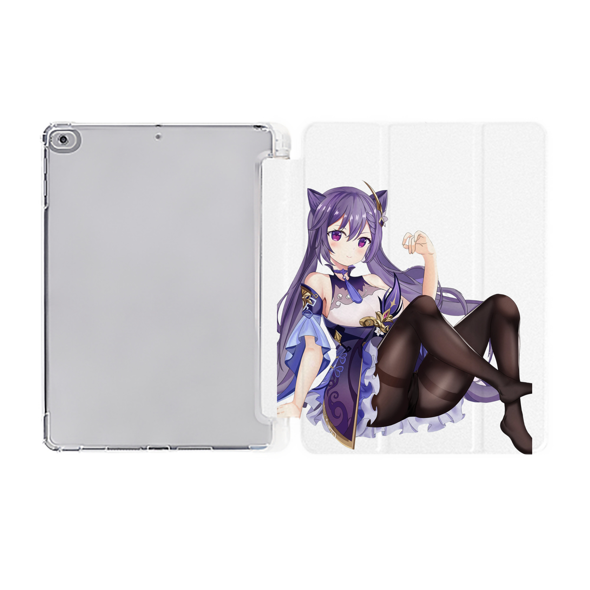 げんし神 刻晴 こくせい genshin Kokusei IPad ケース ペン収納付き 三つ折りスタンド PUレザー×シリコン 対応機種9.5/10.5/10.9インチ